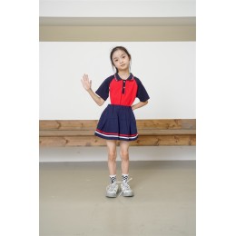 BD-MO-157   Custom-made sports style Polo shirt suit school uniform Design contrast color Polo shirt Fashion pleated skirt anti-glare design BD-MO-157   Custom-made sports style Polo shirt suit school uniform Design contrast color Polo shirt Fashion pleated skirt anti-glare design